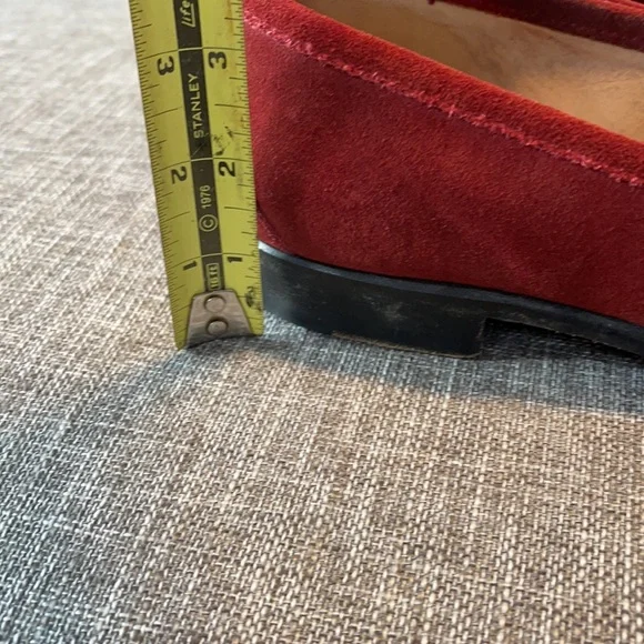 Gucci Red Suede Loafers with Metallic Accents - Picture 8 of 11
